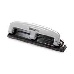 PaperPro. 12-Sheet Capacity ProPunch Compact Three-Hole Punch, Rubber Base, Black/Gray