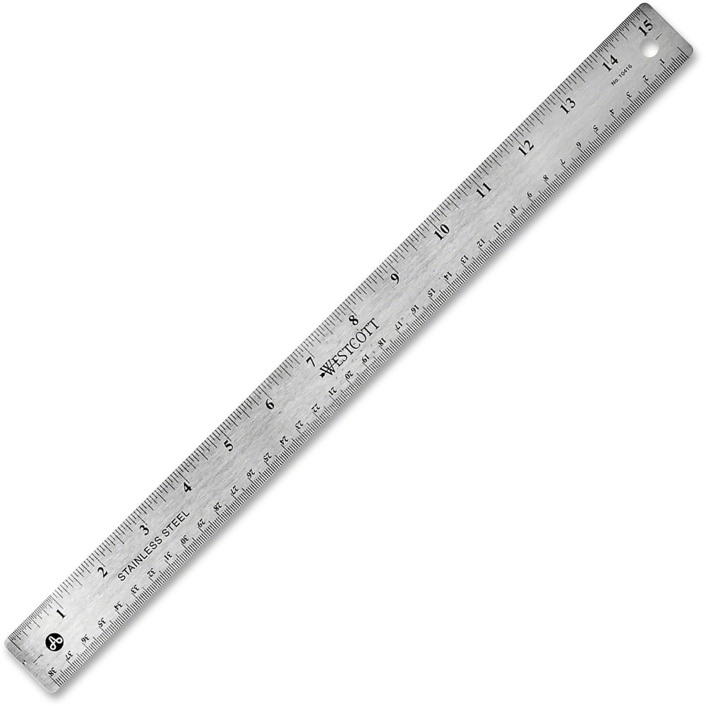 RULER,STAINLSS STEEL,15IN