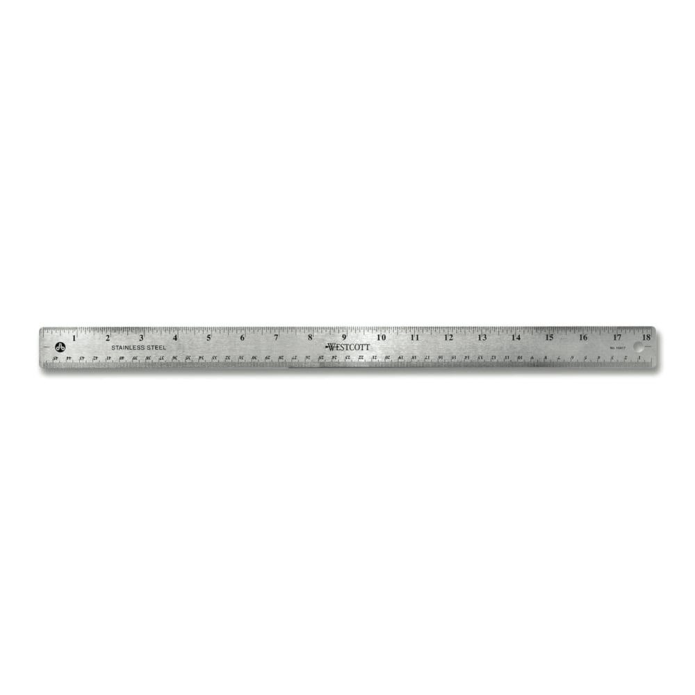 RULER,STAINLSS STEEL,18IN