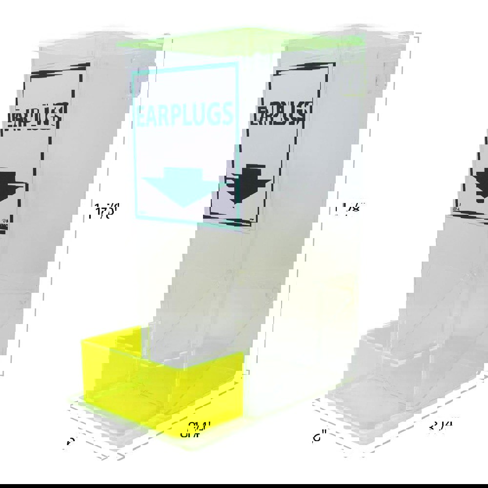 Earplug Dispenser: Hinged Top & Bottom Tray, Tabletop or Wall Mount