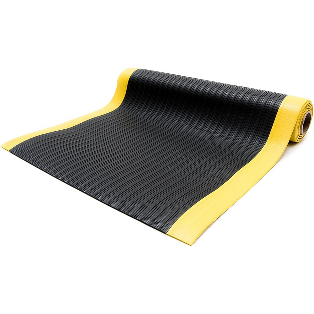 Anti-Fatigue Mat: 6' Long, 3' Wide, 3/8 Thick, Vinyl, Beveled Edges, Light-Duty