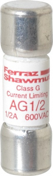 Cylindrical Time Delay Fuse: G, 0.5 A, 10.3 mm Dia