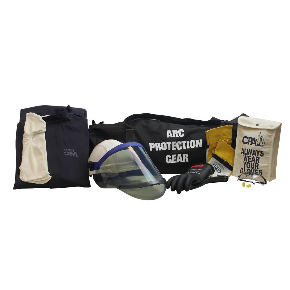 Arc Flash Clothing Kits; Protection Type: Arc Flash ; Garment Type: Bib Overalls; Hoods; Jacket ; Maximum Arc Flash Protection (cal/Sq. cm): 12.00 ; Size: Large ; Glove Type: Electrical Protection Gloves
