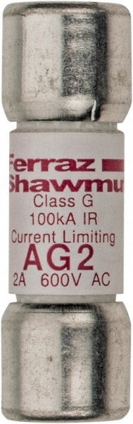 Cylindrical Time Delay Fuse: G, 2 A, 10.3 mm Dia