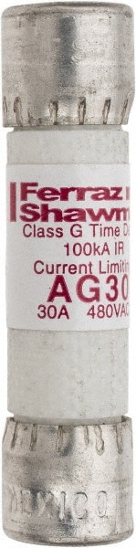 Cylindrical Time Delay Fuse: G, 30 A, 10.3 mm Dia