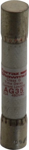 Cylindrical Time Delay Fuse: G, 35 A, 10.3 mm Dia