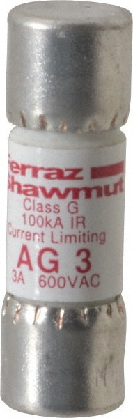 Cylindrical Time Delay Fuse: G, 3 A, 10.3 mm Dia