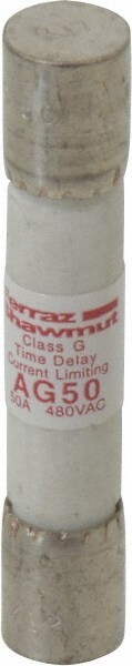 Cylindrical Time Delay Fuse: G, 50 A, 10.3 mm Dia