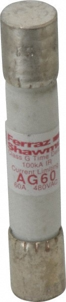 Cylindrical Time Delay Fuse: G, 60 A, 10.3 mm Dia