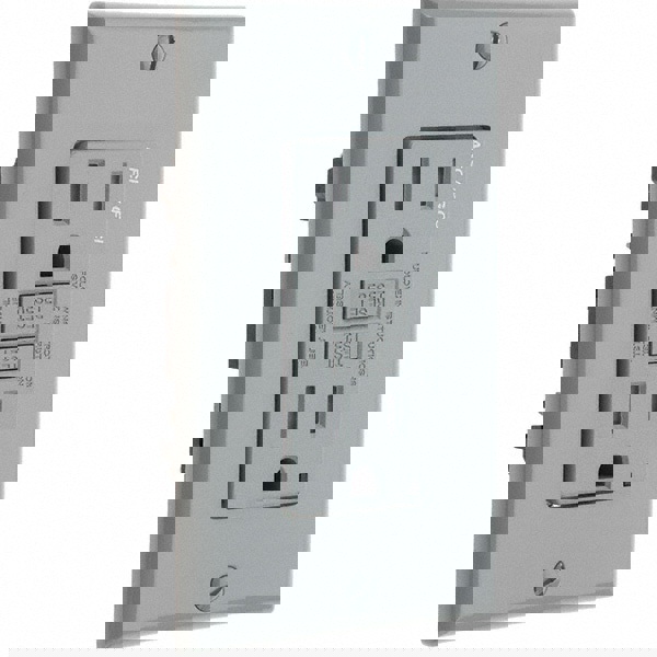 GFCI Receptacles; Grade: Commercial ; NEMA Configuration: 5-15R ; Reset Type: Manual ; Wiring Method: Back; Side ; Number of Phases: 1 ; Number of Wires: 3