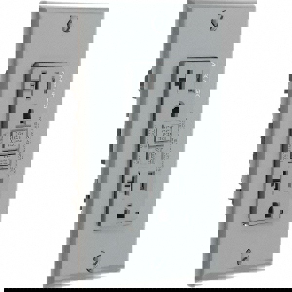 GFCI Receptacles; Grade: Commercial ; NEMA Configuration: 5-20R ; Reset Type: Manual ; Wiring Method: Back; Side ; Number of Phases: 1 ; Number of Wires: 3