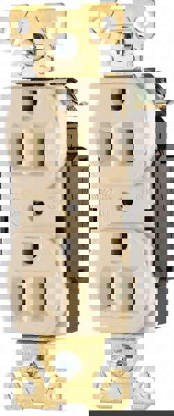 Straight Blade Duplex Receptacle: NEMA 5-15R, 15 Amps, Self-Grounding