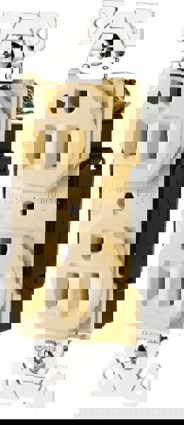 Straight Blade Duplex Receptacle: NEMA 5-15R, 15 Amps, Self-Grounding