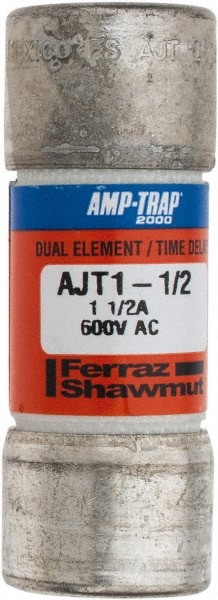 Cylindrical Time Delay Fuse: J, 1.5 A, 20.7 mm Dia