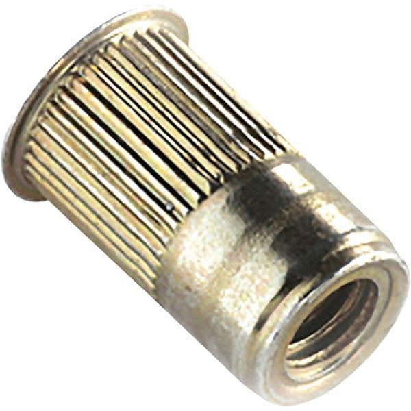 Press Fit Threaded Inserts; Product Type: Flanged ; Material: Steel ; Overall Length (Decimal Inch): 0.4750 ; Thread Size: #10-24 ; Insert Diameter (Decimal Inch): 0.2960 ; Hole Diameter (Decimal Inch): 0.2969