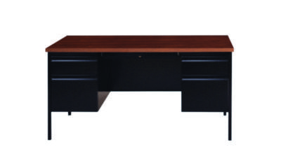 DESK,DBL PED 60X30,BK