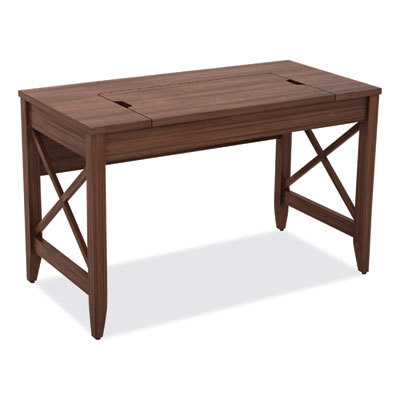 Sit-to-Stand Table Desk: Particle Board & PU Laminate, Modern Walnut