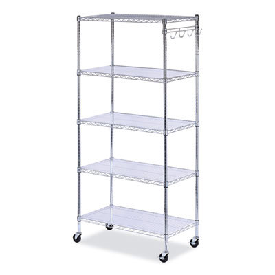 Starter Unit Wire Shelving: 3,000 lb Shelf Capacity, 5 Shelves