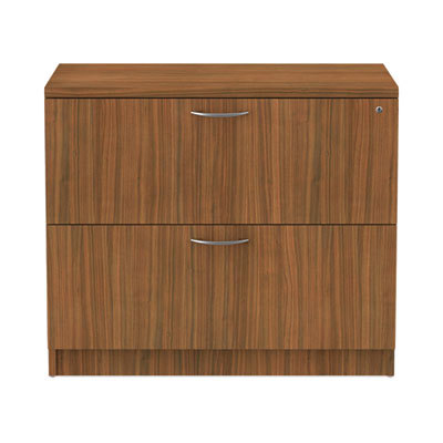 Horizontal File Cabinet: 2 Drawers, Woodgrain Laminate, Modern Walnut
