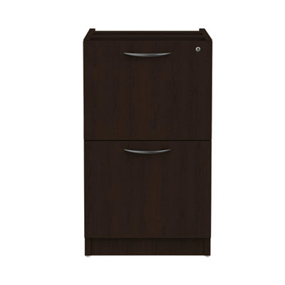 Pedestal File Cabinet: 2 Drawers, Woodgrain Laminate, Espresso