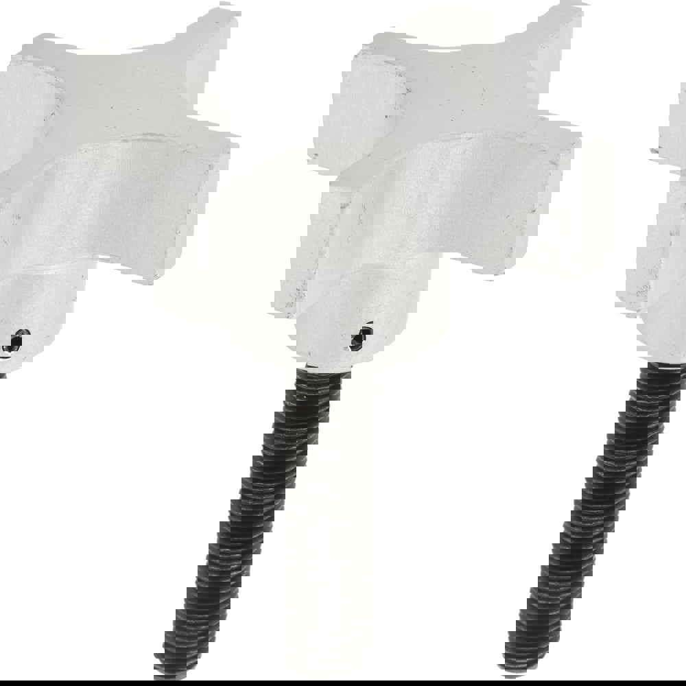 Lobed Knob: 63.5 mm Head Dia, 4 Points, Aluminum