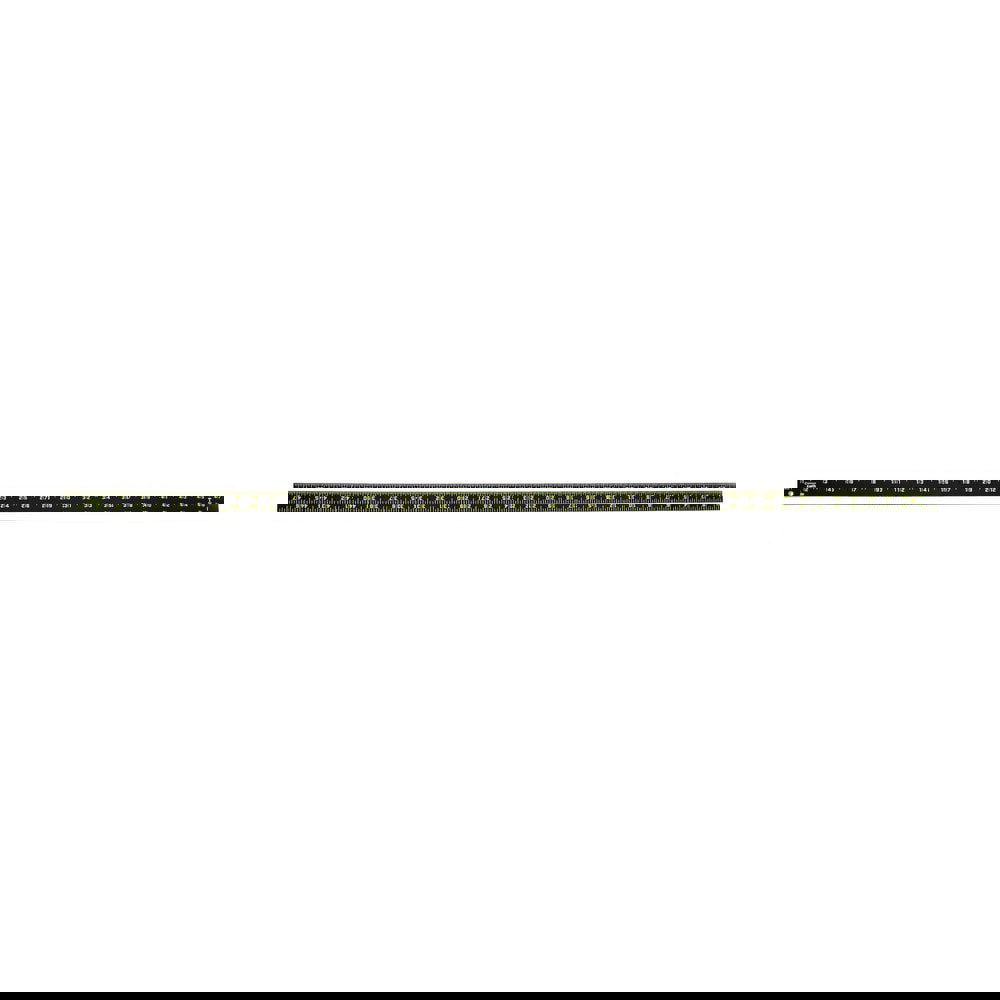 Steel Rules; Material: Aluminum ; Length (Inch): 48 ; Graduation (Inch): 1/16|1/8 ; Graduation Style: Inch; Metric ; Tip Style: Flat ; Color: Black