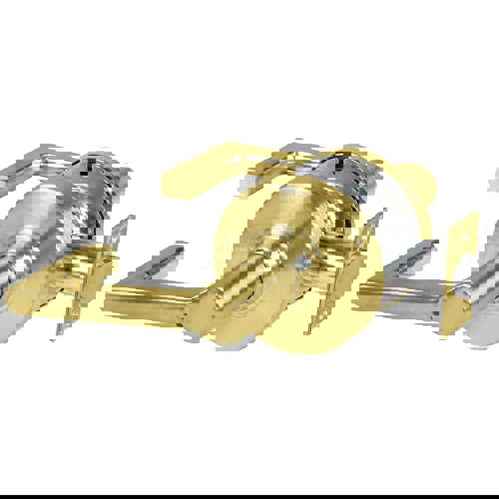 Lever Locksets; Lockset Type: Cylindrical Lock ; Key Type: Keyless ; Back Set: 2-3/4 (Inch); Cylinder Type: No Keyway ; Material: Metal ; Finish: Satin Brass