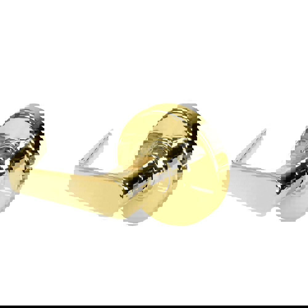 Lever Locksets; Lockset Type: Cylindrical Lock ; Key Type: Keyless ; Back Set: 2-3/4 (Inch); Cylinder Type: No Keyway ; Material: Metal ; Finish: Bright Brass