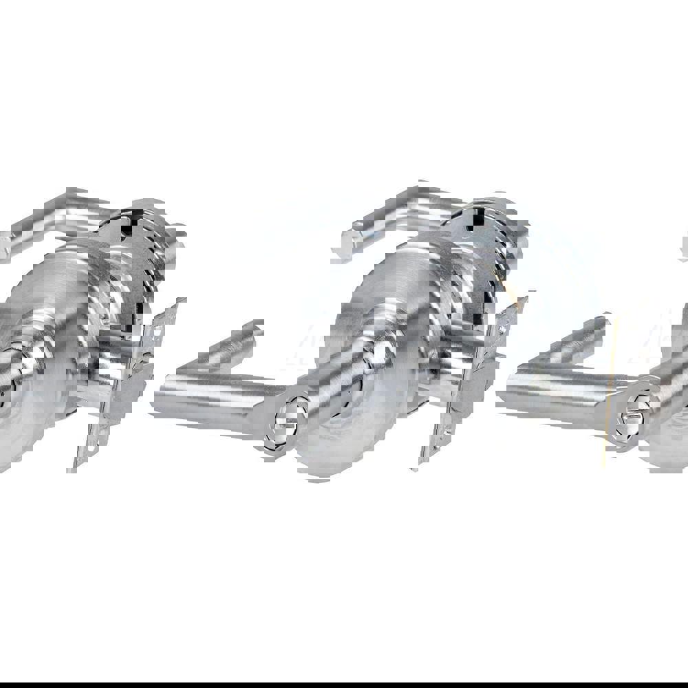 Lever Locksets; Lockset Type: Cylindrical Lock ; Key Type: Keyless ; Back Set: 2-3/4 (Inch); Cylinder Type: No Keyway ; Material: Metal ; Finish: Satin Chrome