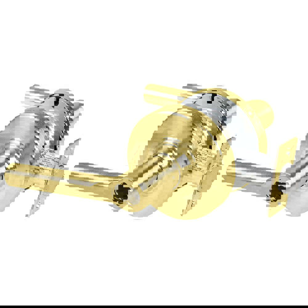 Lever Locksets; Lockset Type: Cylindrical Lock ; Key Type: Keyless ; Back Set: 2-3/4 (Inch); Cylinder Type: No Keyway ; Material: Metal ; Finish: Satin Brass