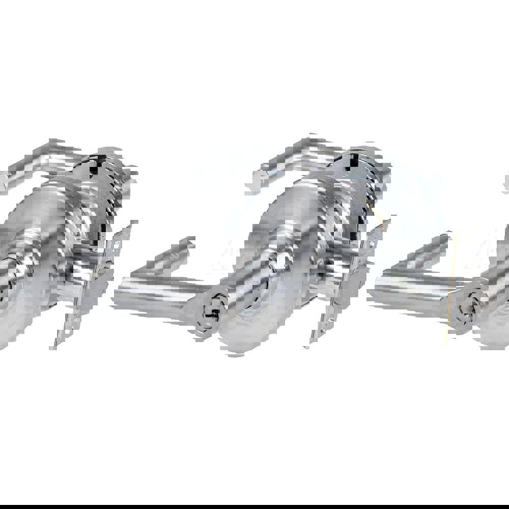 Lever Locksets; Lockset Type: Cylindrical Lock ; Key Type: Keyed Different ; Back Set: 2-3/4 (Inch); Cylinder Type: Schlage C Keyway ; Material: Metal ; Finish: Satin Chrome