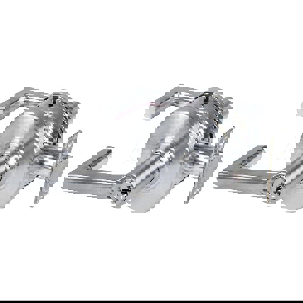 Lever Locksets; Lockset Type: Cylindrical Lock ; Key Type: Keyed Different ; Back Set: 2-3/4 (Inch); Cylinder Type: Schlage C Keyway ; Material: Metal ; Finish: Satin Chrome