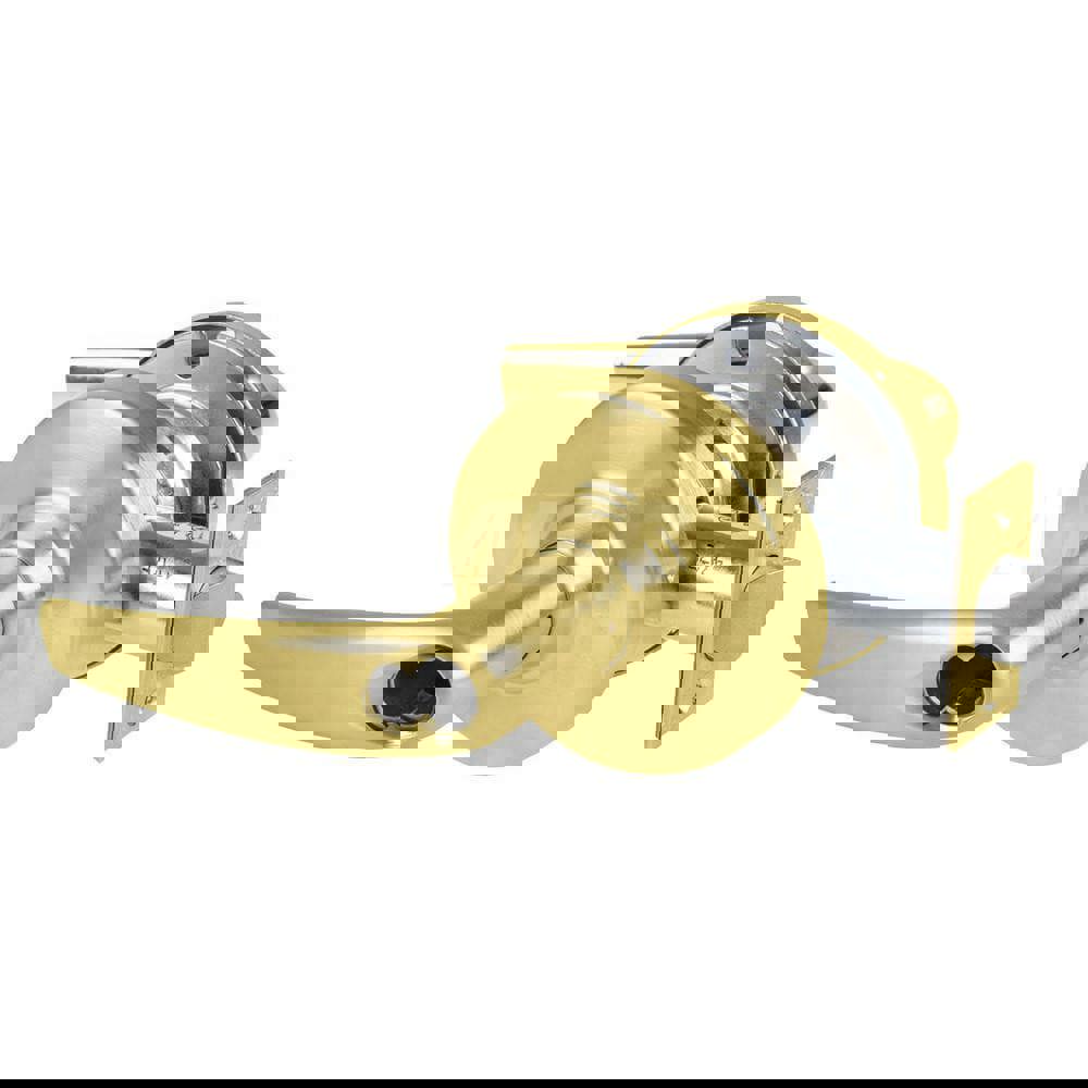 Lever Locksets; Lockset Type: Cylindrical Lock ; Key Type: Keyless ; Back Set: 2-3/4 (Inch); Cylinder Type: No Keyway ; Material: Metal ; Finish: Satin Brass