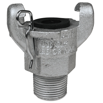 Universal Hose Couplings; Type: Male Ends ; Material: Plated Iron ; Thread Size: 1 ; Thread Standard: NPT ; Connection Type: Threaded ; Maximum Pressure: 150psi