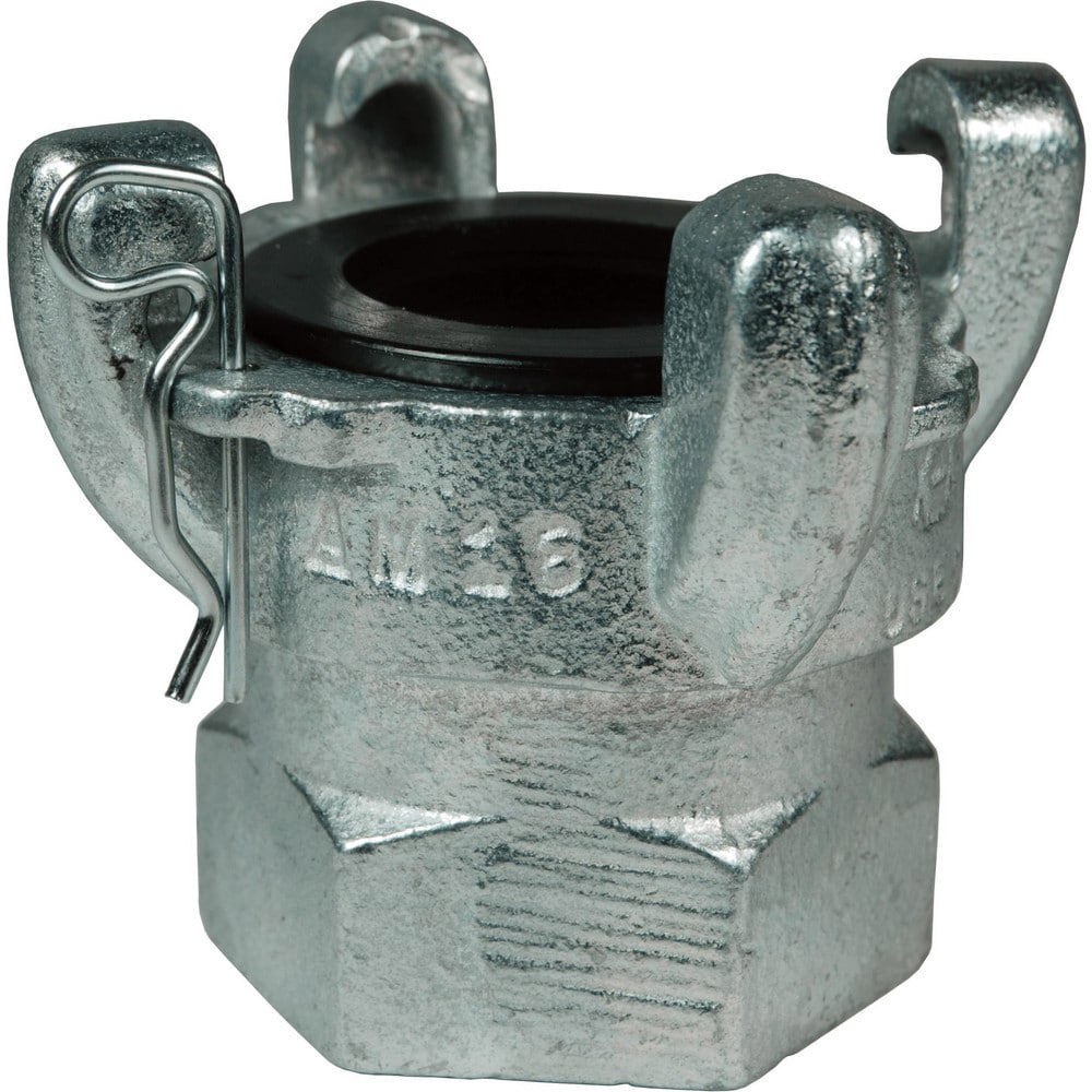 Universal Hose Couplings; Type: Female Ends ; Material: Plated Iron ; Thread Size: 1-1/2 ; Thread Standard: NPT ; Connection Type: Barb ; Maximum Pressure: 150psi