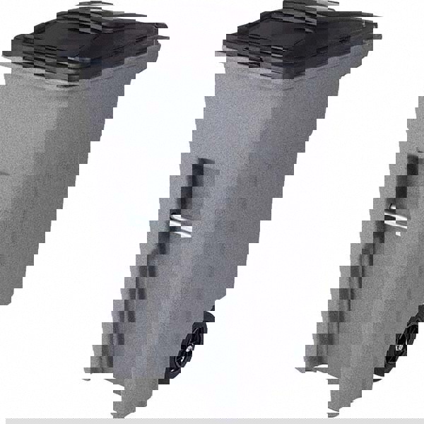 32 Gal Rectangle Black & Graystone Trash