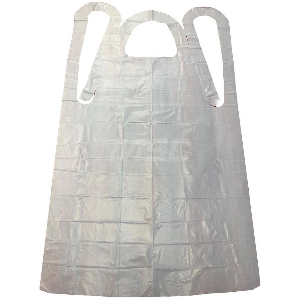 Disposable Bib Apron: Water-Resistant Protection, Size L, White