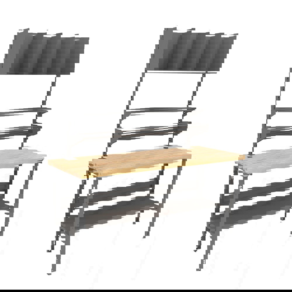 Stationary Workbench with Lower Shelf: Medium Gray