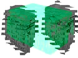 Polyethylene Attached-Lid Storage Tote: 100 lb Capacity