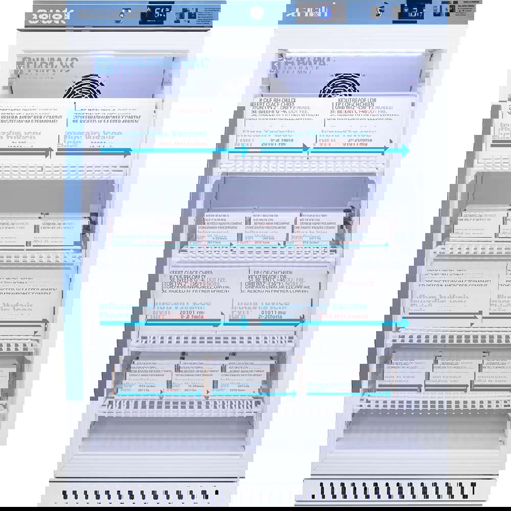 Pharmacy Medical-Laboratory Refrigerator: 6 cu ft Capacity, 2 to 8 &deg; C, 23-3/8