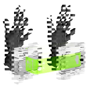 M Size 6 mil Nitrile Disposable Gloves in Black (Box of 100)