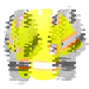 XXL Size Two Tone Mesh Vest with Zipper in Lime