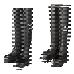 Size 12 Steel Toe Rain and Mud Boot in Black