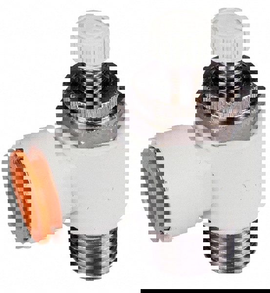 Air Flow Control Valve: Flow Control Elbow, Tube x MNPT, 3/16