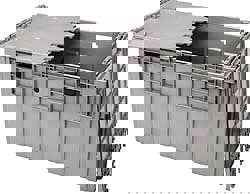 Polyethylene Attached-Lid Storage Tote: 100 lb Capacity