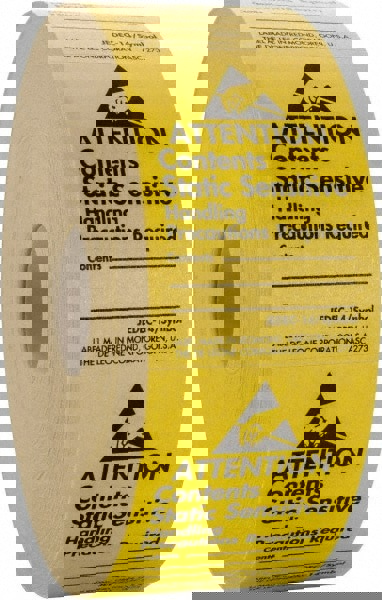 Attention Contents Static Sensitive Shipping Label
