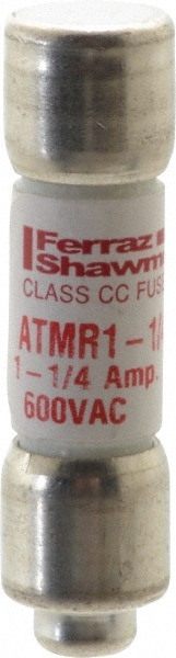 Cylindrical Fast-Acting Fuse: CC, 1.25 A, 10.3 mm Dia