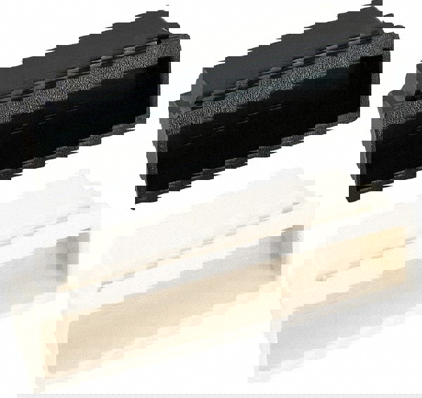 100mm Overall Width x 28mm Overall Height, 17mm Recess Depth, Ivory Snap In Thin Recessed Pull