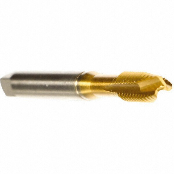 Spiral Point Tap: M10 x 1, Metric Fine, 4 Flutes, Plug, 6H, Cobalt, TiN Finish