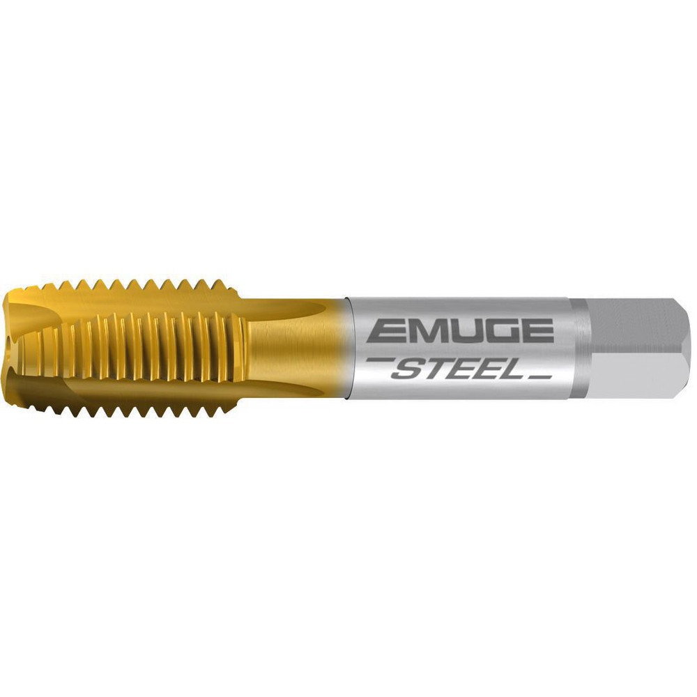 Spiral Point Tap: M12x1.5 Metric Fine, 3 Flutes, Plug Chamfer, 2B Class of Fit, High-Speed Steel-E, TiN Coated